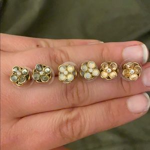 Anthropologie floral earring post set